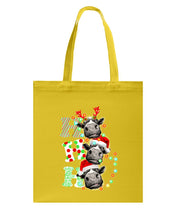 Load image into Gallery viewer, Funny Cows Ho Ho Ho Christmas Gift For Cow Lovers Basketweave Tote Bag