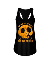 Load image into Gallery viewer, Darkness My Old Friend Halloween T-Shirt Ladies Flowy Tank