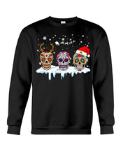 Load image into Gallery viewer, Merry Christmas Three Skulls Christmas T-Shirt Gift Sweatshirt