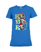 Load image into Gallery viewer, Funny Cows Ho Ho Ho Christmas Gift For Cow Lovers Ladies Tee