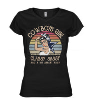 Load image into Gallery viewer, Dallas Cowboys Girl Classy Sassy Ladies V-Neck