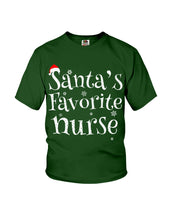 Load image into Gallery viewer, Santa's Favorite Nurse Youth Tee