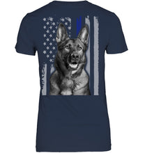 Load image into Gallery viewer, German Shepherd American Flag Veteran Brave Dog Ladies Tee
