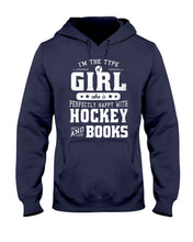 Load image into Gallery viewer, Girl Who Loves Hockey And Books Quote Name T-Shirt Hoodie