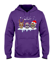 Load image into Gallery viewer, Merry Christmas Three Skulls Christmas T-Shirt Gift Hoodie