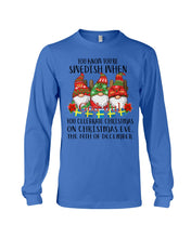 Load image into Gallery viewer, Swedish Christmas Gnome Cute Gift Tee Unisex Long Sleeve