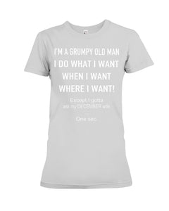 Grumpy Old Man December Wife Black Quote T-Shirt Ladies Tee