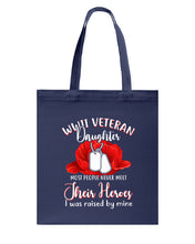 Load image into Gallery viewer, Wwii Veteran Daughter Their Heroes Basketweave Tote Bag