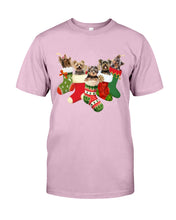 Load image into Gallery viewer, Yorkies In The Socks For Yorkie Lovers Christmas Gift Guys Tee
