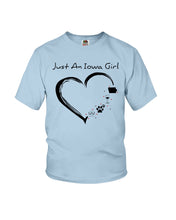Load image into Gallery viewer, Just An Iowa Girl Youth Tee