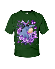 Load image into Gallery viewer, Donkey Loves Purple Flowers Custom T-Shirt Youth Tee