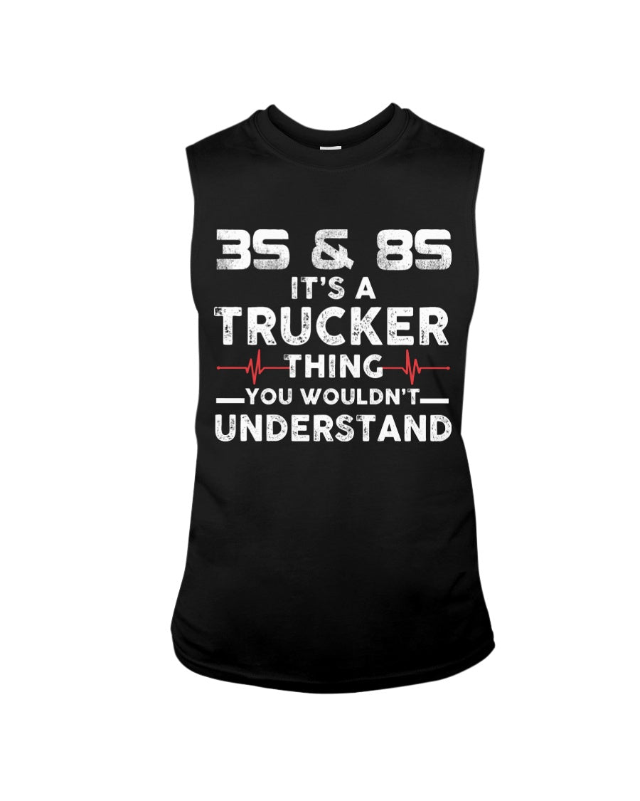 3S And 8S Trucker Lovers Black T-Shirt Unisex Long Sleeve