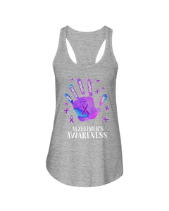 Alzheimers Awareness T-Shirt Ladies Flowy Tank