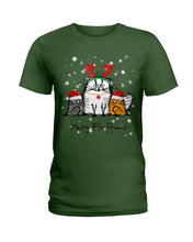 Load image into Gallery viewer, Merry Fluffmas Cute Cats Gift For Cat Lovers Ladies Tee