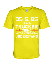 Load image into Gallery viewer, 3S And 8S Trucker Lovers Black T-Shirt Guys V-Neck