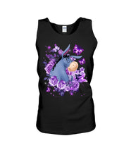Load image into Gallery viewer, Donkey Loves Purple Flowers Custom T-Shirt Unisex Tank Top