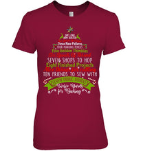 Load image into Gallery viewer, Christmas Tree Eleven Fabric Bundles T-Shirt Ladies Tee