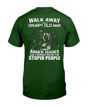 Load image into Gallery viewer, Grumpy Old Man Anger Issue For Stupid People Black T-Shirt Guys Tee