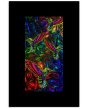 Load image into Gallery viewer, Hummingbird Cosmic Light Color Black T-Shirt Vertical Poster