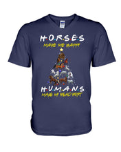 Load image into Gallery viewer, Horses Make Me Happy Christmas Tree Gift For Horse Lovers Guys V-Neck