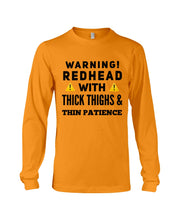 Load image into Gallery viewer, Warning Redhead With Thick Thighs Quote Mug Unisex Long Sleeve