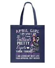 Load image into Gallery viewer, Tattoos Pretty Eyes Gift For April Girl T-Shirt Basketweave Tote Bag