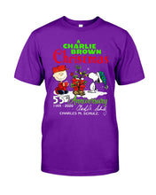 Load image into Gallery viewer, 55Th Anniversary A Charlie Brown Christmas Black T-Shirt Guys Tee