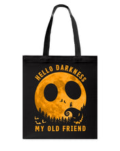Load image into Gallery viewer, Darkness My Old Friend Halloween T-Shirt Basketweave Tote Bag
