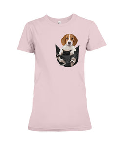 Beagle In The Pocket Funny T-Shirt Ladies Tee