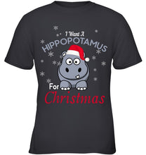 Load image into Gallery viewer, I Want A Hippopotamus For Christmas Shirt Youth Tee