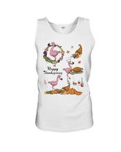 Load image into Gallery viewer, Flamingo Happy Thanksgiving Unisex Tank Top