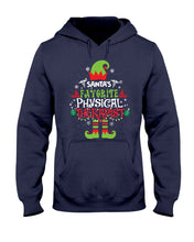 Load image into Gallery viewer, Santa's Favorite Physical Therapist Black T-Shirt Hoodie