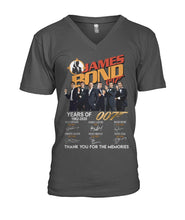 Load image into Gallery viewer, James Bond Anniversary Autograph 1962-2020 T-Shirt Guys V-Neck