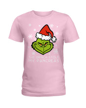 Load image into Gallery viewer, The Grinch Stole My Pancreas Ladies Tee