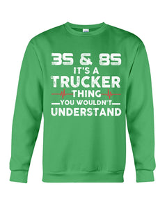 3S And 8S Trucker Lovers Black T-Shirt Sweatshirt