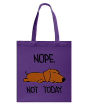 Load image into Gallery viewer, Dachshund Nope Not Today For Dachshunds Lovers Basketweave Tote Bag