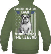 Load image into Gallery viewer, English Bulldog  - The Man - The Myth - The Legend Black T-Shirt Hoodie