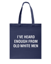 Load image into Gallery viewer, Old White Men Black Quote T-Shirt Basketweave Tote Bag