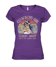 Load image into Gallery viewer, Dallas Cowboys Girl Classy Sassy Ladies V-Neck