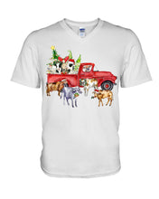Load image into Gallery viewer, Merry Christmas In Town Cow Lovers Gift For Farmers Guys V-Neck