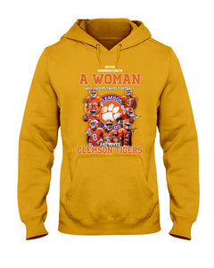 A Woman Loves Clemson Tigers Gift For Fans T-Shirt Hoodie