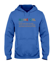 Load image into Gallery viewer, Maine Girl Knows More Than She Says Funny T-Shirt Hoodie