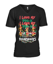 Load image into Gallery viewer, I Love My Pre-K Reindeers Christmas Tshirt Teacher Gifts Guys V-Neck