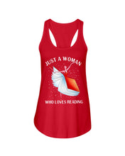 Load image into Gallery viewer, Just A Woman Loves Dancing And Reading Books Ladies Flowy Tank