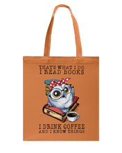 Load image into Gallery viewer, Cute Owl Read Books And Drink Coffee Funny T-Shirt Basketweave Tote Bag
