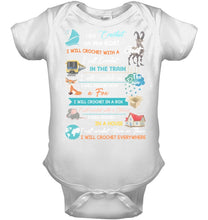 Load image into Gallery viewer, Crocheting Everywhere Black Quote T-Shirt Baby Onesie