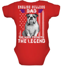 Load image into Gallery viewer, English Bulldog  - The Man - The Myth - The Legend Black T-Shirt Baby Onesie