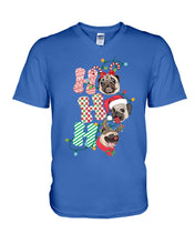 Load image into Gallery viewer, Pug Lover Christmas Hohoho Funny T-Shirt Guys V-Neck