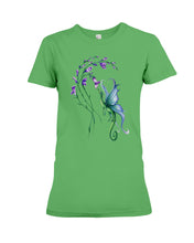 Load image into Gallery viewer, Dragon With Butterfly Wings Dragon Flowers Ladies Tee