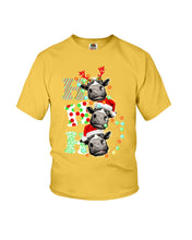 Load image into Gallery viewer, Funny Cows Ho Ho Ho Christmas Gift For Cow Lovers Youth Tee
